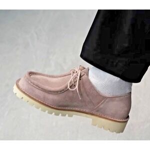 G.H. Bass Originals Wmn Size 7.5M Wallace‎ Suede Lace Up Lug Sole Moc Shoes Pink